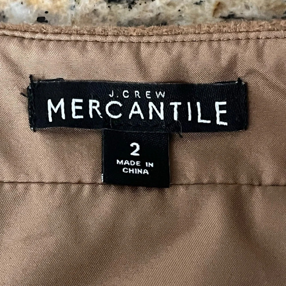j crew mercantile Tan Wool Pencil Skirt Womens 2 Norm Preppy Capsule Academia - Picture 7 of 10